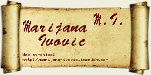 Marijana Ivović vizit kartica